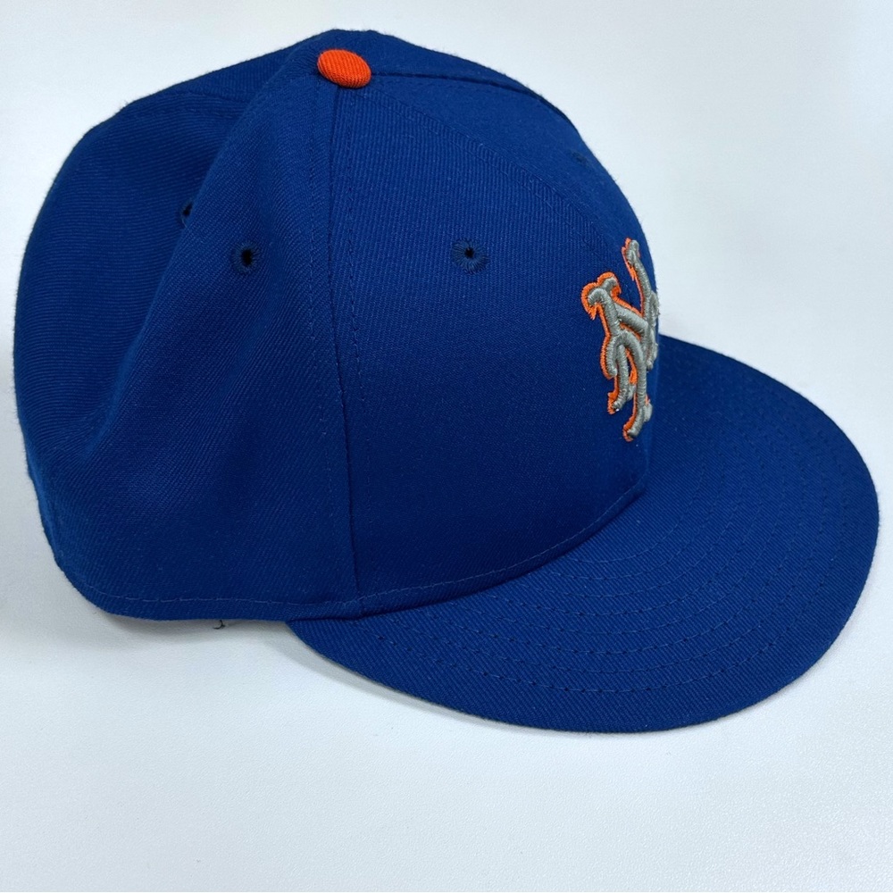New Era New York Mets MLB 59fifty Fitted Hat 7 3/4 Baseball Blue Orange - Picture 3 of 6